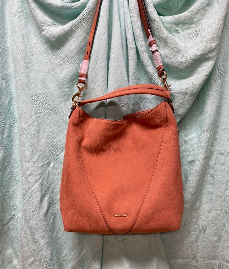 Rebecca Minkoff HS16IFCH04 Moto Leather Hobo Shoulder XBody Handbag Almond Rebecca Minkoff HS16IFCH04 Moto Leather Hobo Shoulder XBody Handbag Almond
